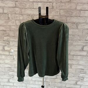 LOFT Sage Green Velvet Top